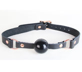 Love In Leather BDSM Gag With And Coloured hardware Rose Gold Bondage Gags and Bits